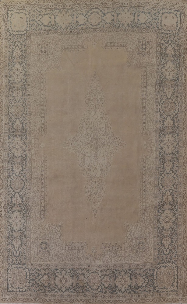 Living Room Semi-Antique Area Rug 8x13 Wool Hand-made Traditional Medallion Rug