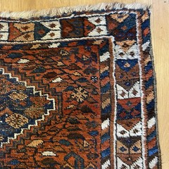 Vintage Rug 3′ 10 x 4′ 6 Brown Hand Knotted Tribal Wool Oriental Rug