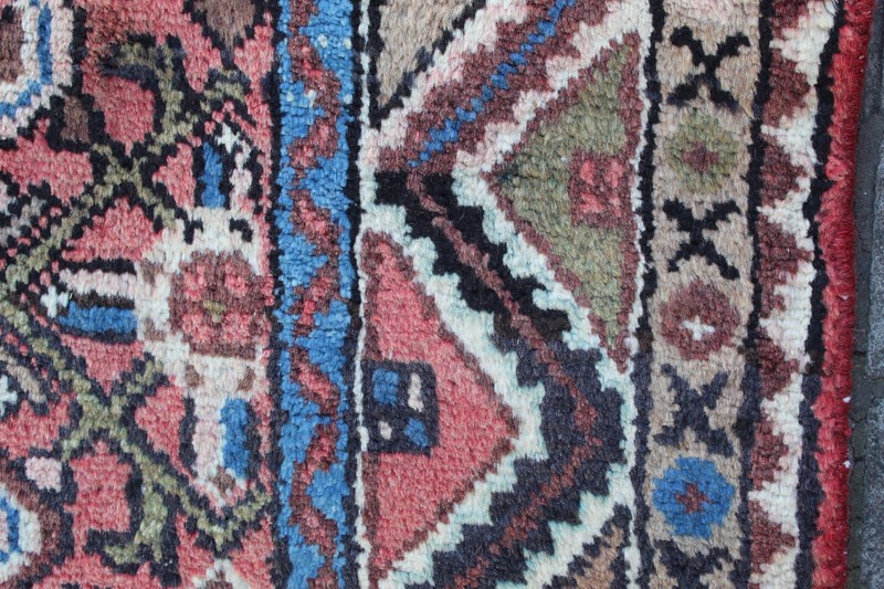 Vintage Hand Made Traditional Oriental Wool Faded Pink Large Long Rug 290x141cm gallery