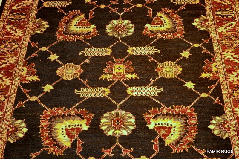 _HANDMADE_WOOL_RUG_6' X 9' Mahal design rug ***100% Wool RUG*** black Pm75 gallery