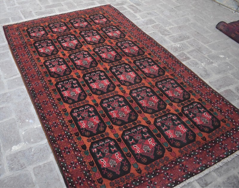 4'6" x 7'7" Vintage Hand Knotted Afghan Tribal Baluchi Turkish Wool Area Rug 5x7 gallery