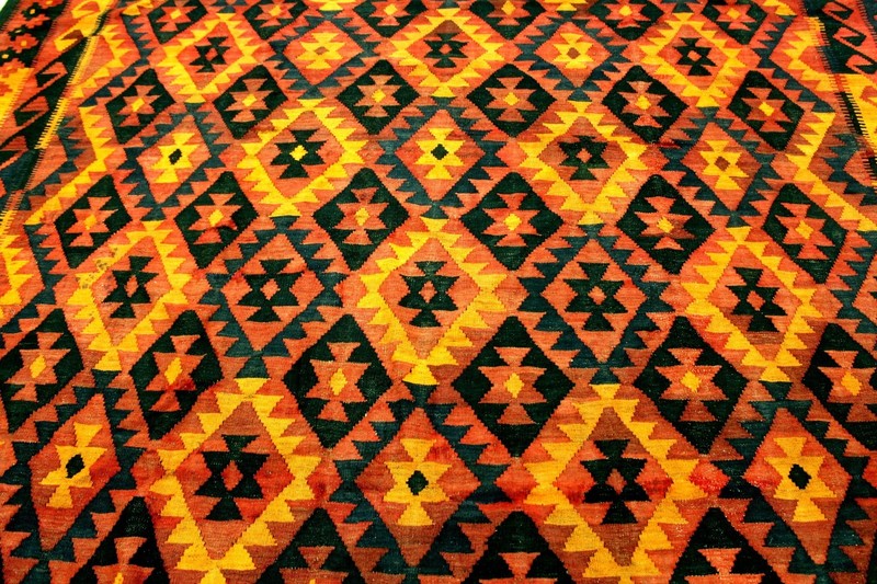 8X13 MAGNIFICENT MINT HAND KNOTTED VEGETABLE DYE DOUBLE SIDED SHIRAZI KILIM RUG gallery