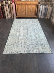 Vintage Handmade Turkish Wool Rug, 5×9 Rug For Living Room, Outdoor Rugs