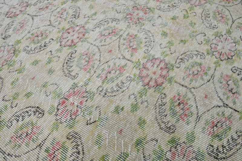 Oushak Turkish Vintage Rug 6x9 Kilim Rug Anatolian Handmade Boho Decor PASTEL gallery