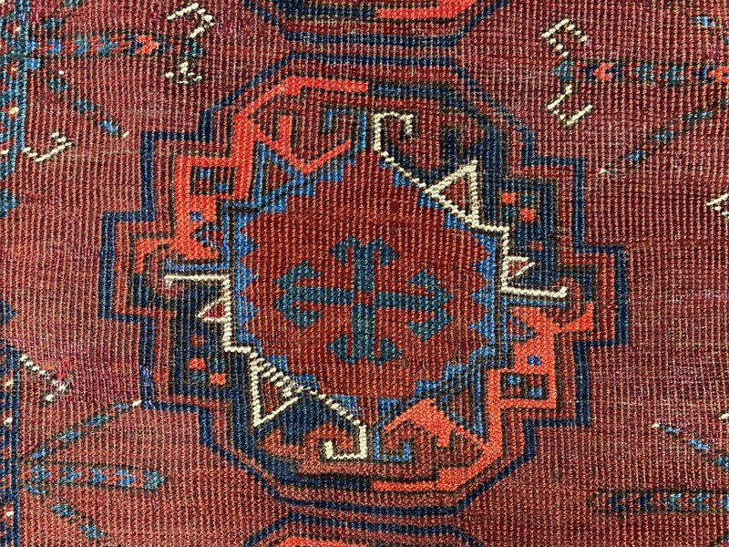 Antique Ersari Kizil Ayak Hand Knotted Juval Wool Rug gallery