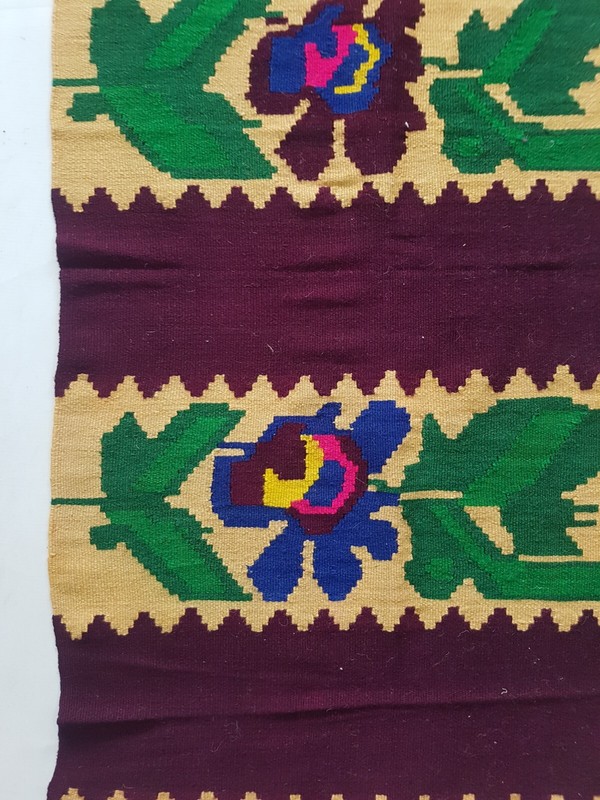 Vintage Handmade Traditional Urban Floral Kilim Floor Rug Carpet 182x69 cm gallery