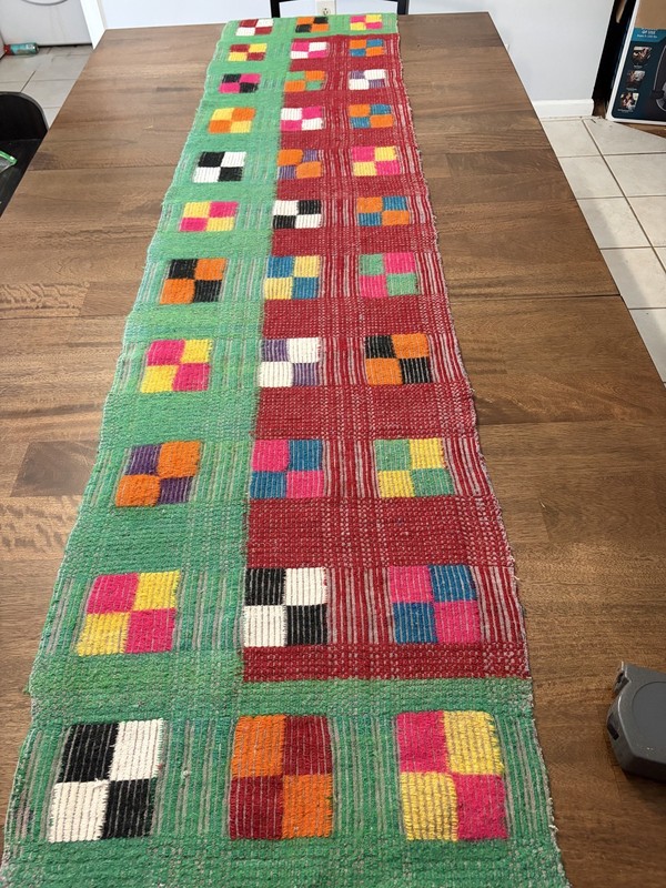 Vintage Handwoven Rag Rug Runner 78" x 17" Handmade Colorful Farmhouse Boho gallery