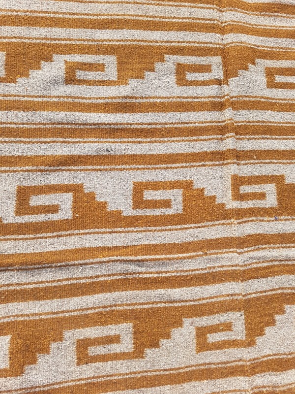 Antique Mexican Handwoven Native American Indian Rug Wool Carpet 194x132 cm gallery