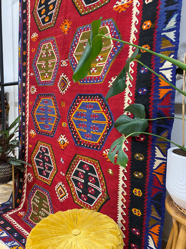Turkish 5x10ft Living Room Rug | Antique Anatolian Kilim Rug Cappadocia'n Kilim gallery