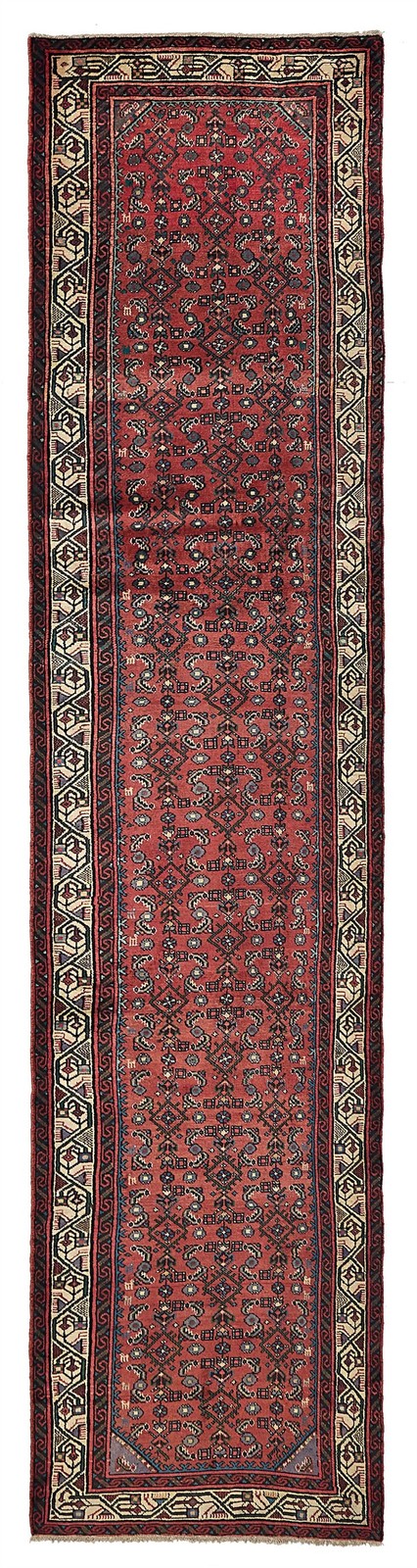 Vintage Hand-knotted Runner Rug 2'10" x 12'9" Traditional Oriental Wool Carpet gallery