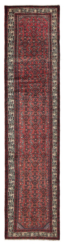 Vintage Hand-knotted Runner Rug 2'10" x 12'9" Traditional Oriental Wool Carpet
