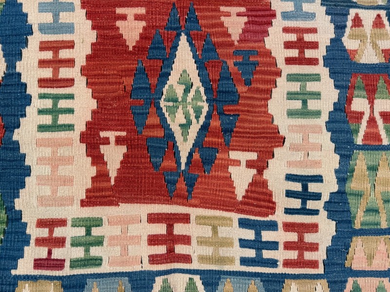 Large Vintage Turkish Kilim Rug 160x112 cm Wool Kelim Medium 2519 gallery