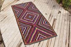 Turkish Kilim Rug 38”x78” Handwoven 3×6 Konya Cicim Kilim 98x200cm Jajim Rug
