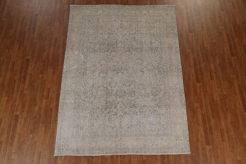 Vintage Distressed Wool Floral Traditional Area Rug 7x9 ft Hand-knotted Carpet gallery