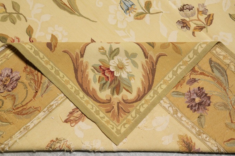 8x10 Flat Woven French Aubusson Rug Quality Original ALL OVER Floral Design gallery