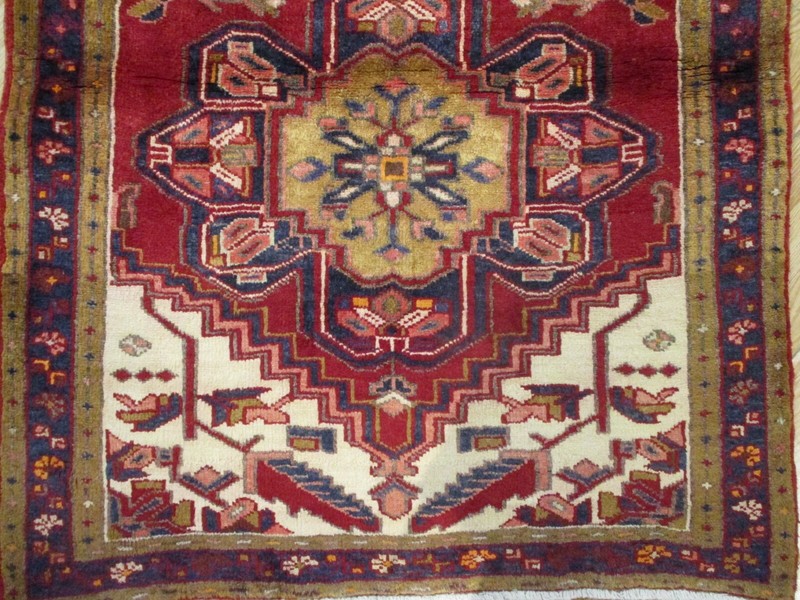 ESTATE 10 FEET RUNNER Circa 1950 VEGETABLE DYE HANDMADE-KNOTTED WOOL RUG H-187 gallery