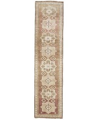 Vintage Turkish Oushak Wool Runner Rug 2’10×11’8 ft Walnut Plum Tones Carpet
