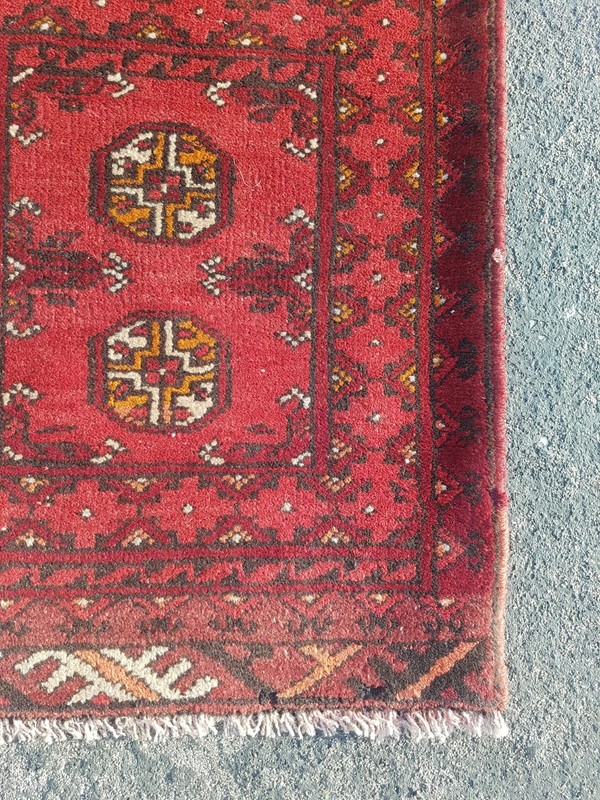 Vintage Hand Made Traditional Rug Oriental Wool Multicolor Carpet 65x52 cm gallery