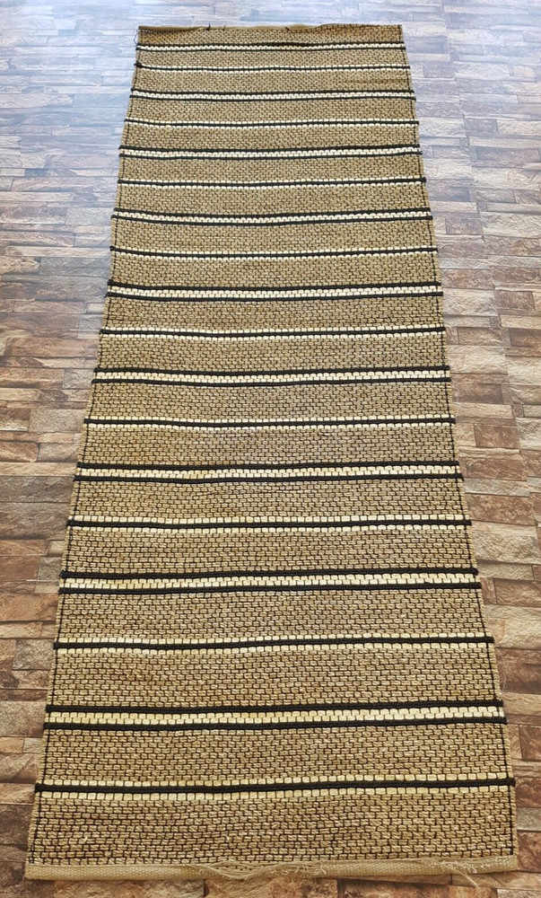 Vintage Handmade Turkish Striped Wool Kilim Runner Rug 210x76 cm