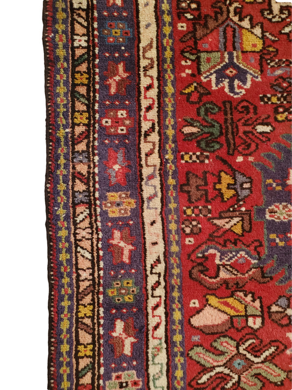 Vintage Red Karajeh runner Multi-Medallion - 3'1" x 10'10" gallery