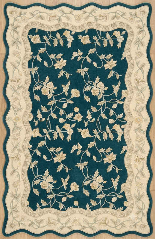 terracotta rug floral carpet French Aubusson area rug antique style rug gallery