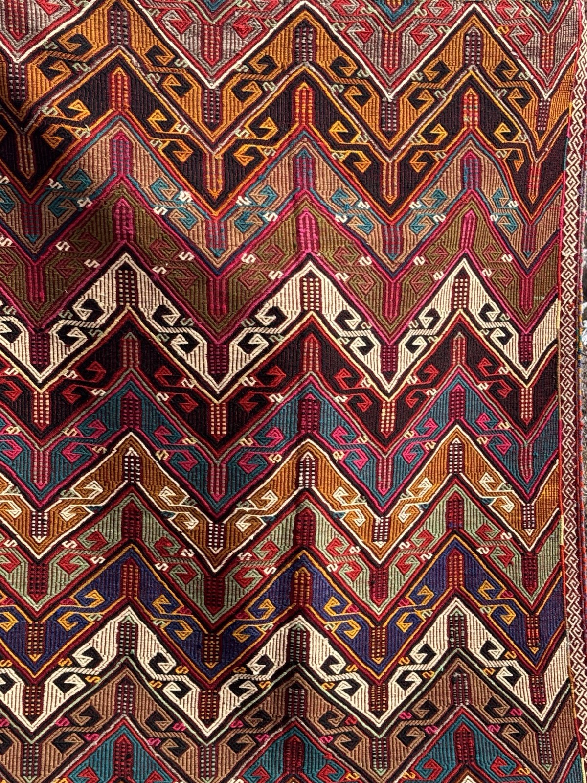 Zili Technique Kilim Rug from Konya, Turkey 80+ years old - 234 cm x 146 cm gallery