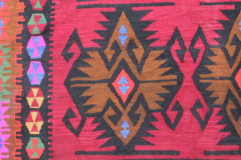 Turkish Kilim Rug 72''x157'' Hand Woven Kayseri Kilim 184x402cm gallery