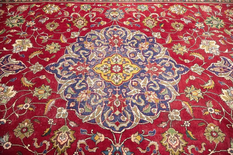 Semi-Antique Floral Oriental Rug Hand-Knotted Living Room Area Carpet 8x11 Ft gallery