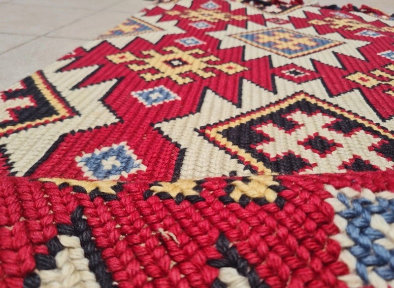 Rare Hand Knotted Vintage Flat Weave Kilim Kilm Wool Area Rug 5.3 x 2.6 Ft gallery