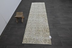Vintage Turkish Runner Rug 2x8ft Wool Anatolian Handmade Hallway Oushak BEIGE