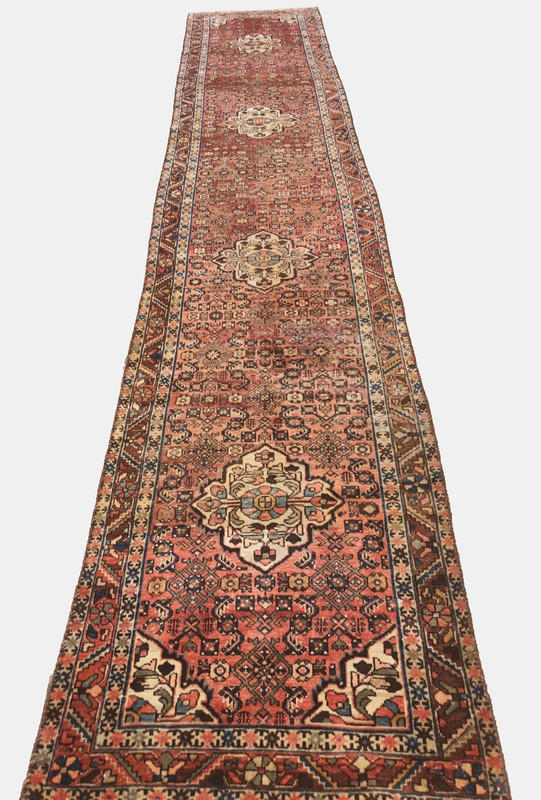 2'9"x13'9" ANTIQUE HAND KNOTTED CAUCASIAN TABRIZi SERAPE TRIBAL WOOL RUG RUNNER gallery