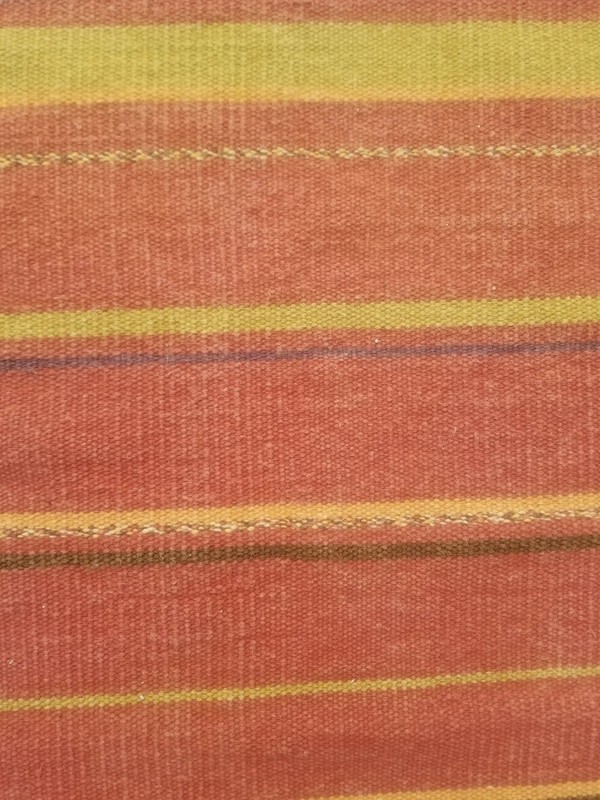Vintage Handmade Oriental Striped Wool Multicolor Kilim Runner 6.8x1.2 ft gallery
