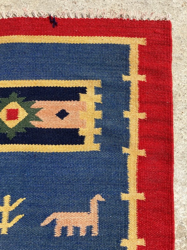 Vintage Traditional Handmade Beautiful Gabbeh Kilim Floor Rug Carpet 129x68 cm gallery