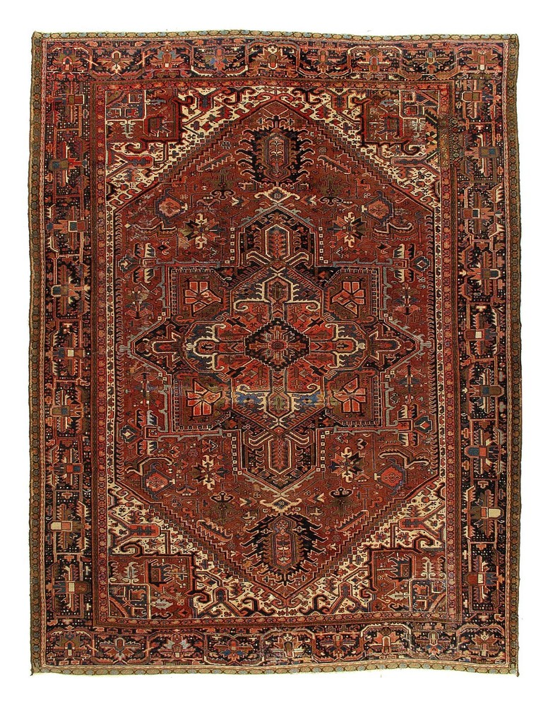 Rust Antique Hand-Knotted Wool Rug 9'7"X 12'9"