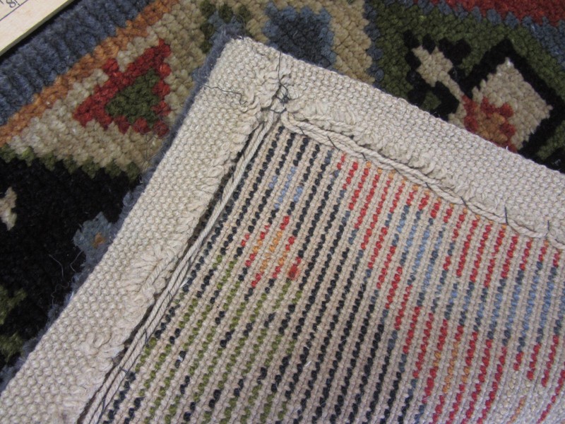 Vintage Scandinavian Rya Rug Wool Pile Sampler Mid Century Design 20" x 20" gallery