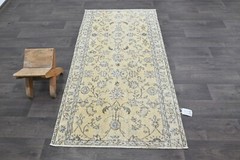 Oushak Turkish Vintage Rug 3×6 Kilim Rug Anatolian Handmade Boho Decor BEIGE