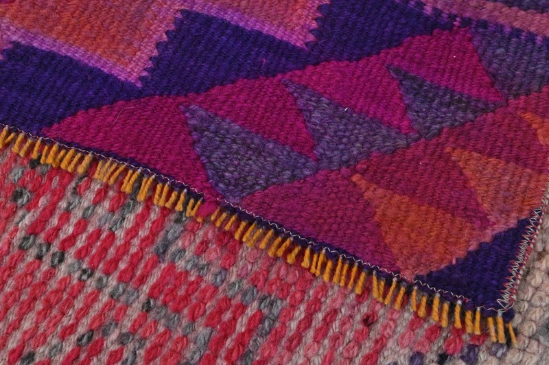 Vintage Turkish Runner Rug 3x12ft RED Handmade Anatolian Oushak Hallway Wool gallery