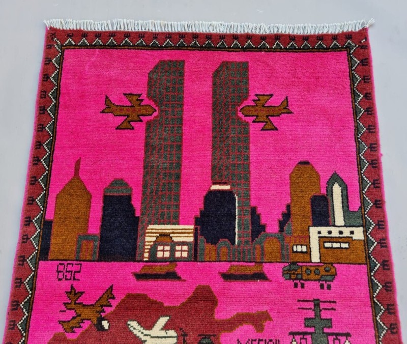 A Beautifully Handmade Afghan war Rug Rare Design Great Quality 123X 80 Cm gallery