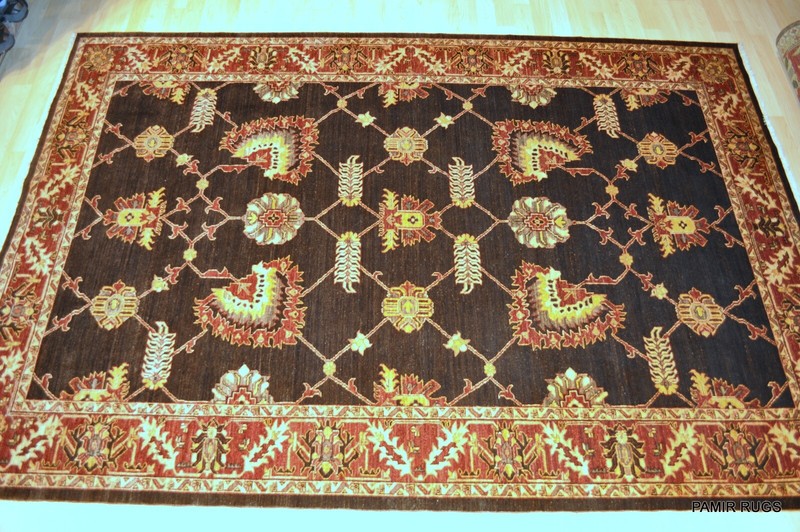 _HANDMADE_WOOL_RUG_6' X 9' Mahal design rug ***100% Wool RUG*** black Pm75 gallery