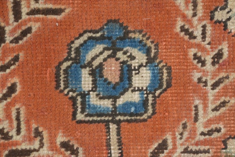 Handmade Wool Orange Rug 5x7 Traditional Style Floral Carpet for Any Room gallery