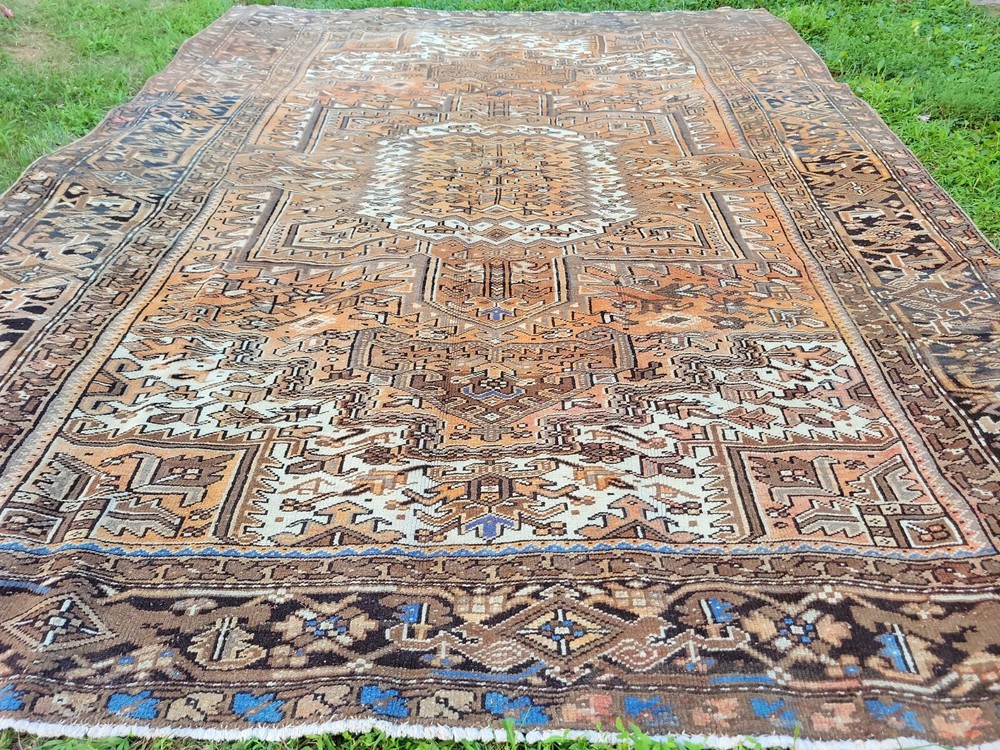 8.3 x 11.1 ANTIQUE FINE HERIZ RUG VINTAGE CAUCASIAN SERAPI USHAK SHIRVAN KAZAK
