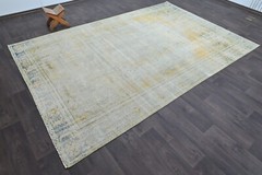 Oushak Turkish Vintage Rug 7×10 Kilim Rug Anatolian Handmade Boho Decor BEIGE