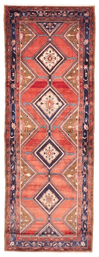 Vintage Hand-knotted Runner Rug 3'6" x 9'9" Traditional Oriental Wool Carpet
