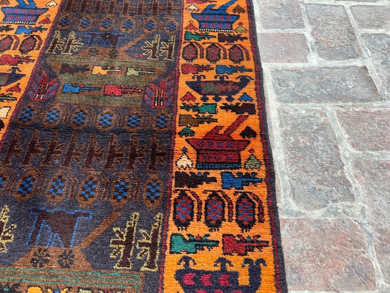 Handmade Afghan War Runner Rug Baluchi 3x9 ft – Wool Tribal Hallway Carpet gallery