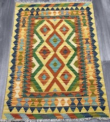 Vintage Kilim Traditional Hand Made Oriental Wool Kilim 4ftx3ft 123cmx87cm