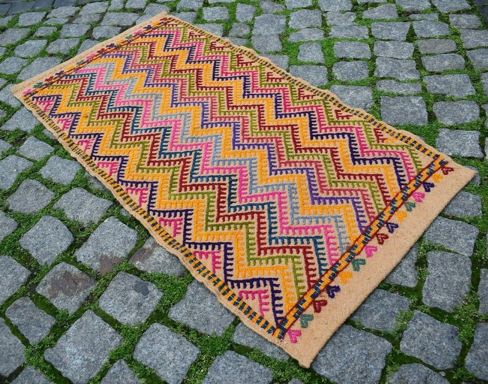 Vintage Turkish Rug 1'9'' x 3'6'' ft Anatolian Nomadic Cicim Rug Home Decor Rug