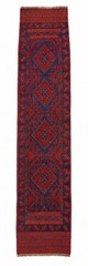 Vintage Afghan Baluchi Wool Runner Rug Hand Knotted Medallion Red Blue 2×8 Feet