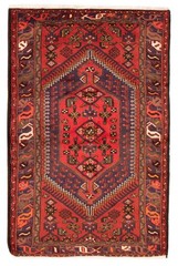 Vintage 4’2″ x 6’5″ Traditional Hand Knotted Vegetable Dye Wool Area Rug