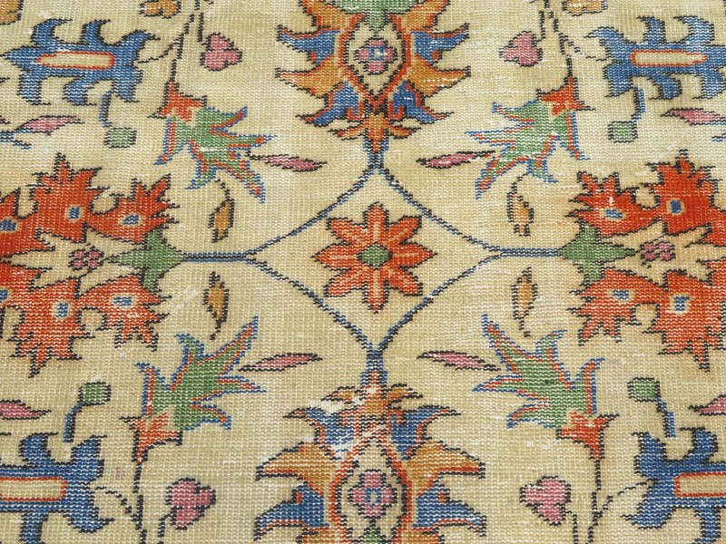 Vintage Anatolia Carpet, Distressed Rugs, Large Red Carpet Handmade Rug 67"X107" gallery