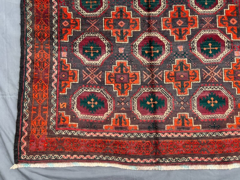 Vintage Caucasian Runner Rug 4'4x9'7 Red Green Handknotted Pillpai Tribal Carpet gallery